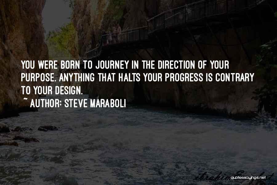 Steve Maraboli Quotes: You Were Born To Journey In The Direction Of Your Purpose. Anything That Halts Your Progress Is Contrary To Your