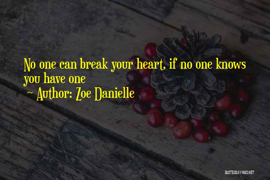 Zoe Danielle Quotes: No One Can Break Your Heart, If No One Knows You Have One