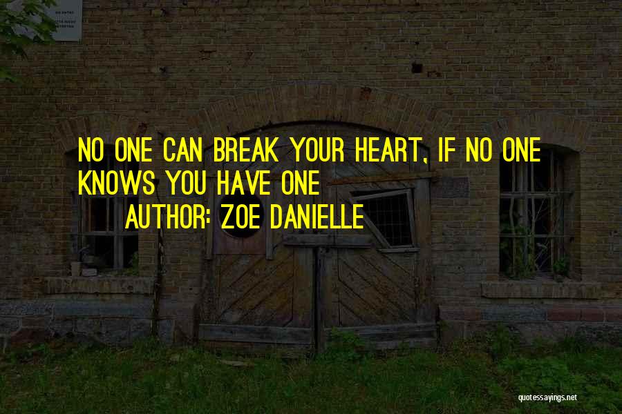 Zoe Danielle Quotes: No One Can Break Your Heart, If No One Knows You Have One