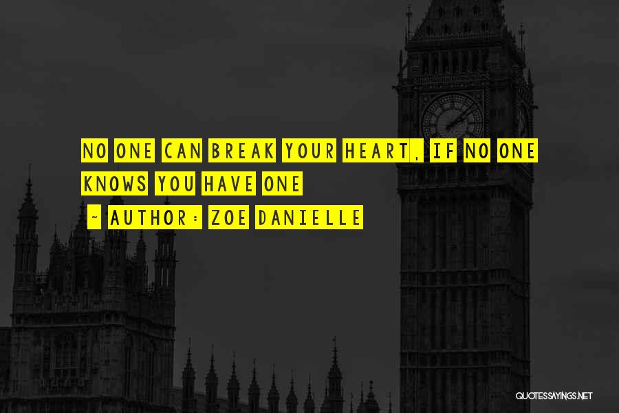 Zoe Danielle Quotes: No One Can Break Your Heart, If No One Knows You Have One