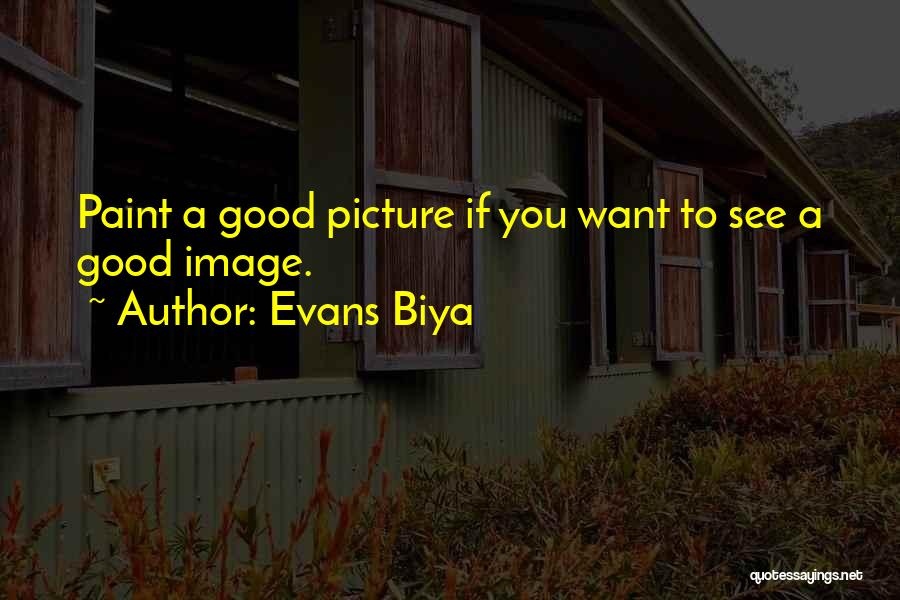 Evans Biya Quotes: Paint A Good Picture If You Want To See A Good Image.