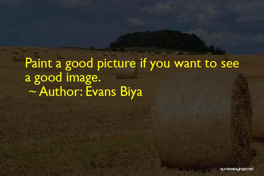 Evans Biya Quotes: Paint A Good Picture If You Want To See A Good Image.