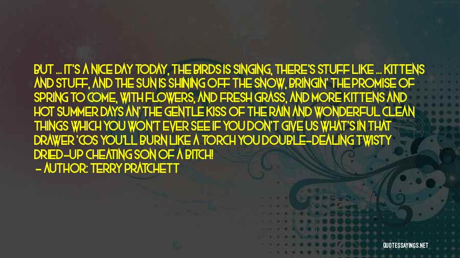 Terry Pratchett Quotes: But ... It's A Nice Day Today, The Birds Is Singing, There's Stuff Like ... Kittens And Stuff, And The