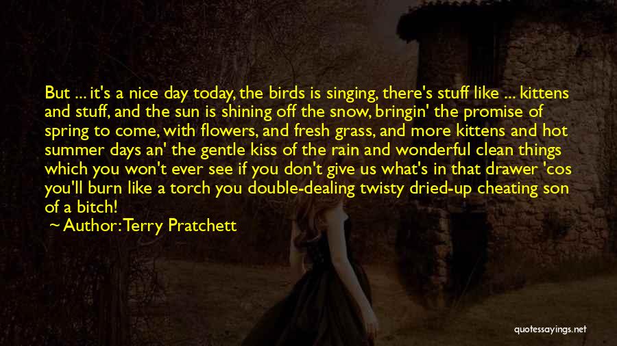 Terry Pratchett Quotes: But ... It's A Nice Day Today, The Birds Is Singing, There's Stuff Like ... Kittens And Stuff, And The