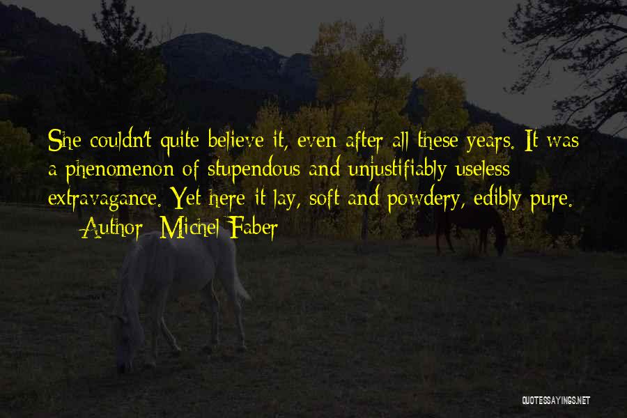 Michel Faber Quotes: She Couldn't Quite Believe It, Even After All These Years. It Was A Phenomenon Of Stupendous And Unjustifiably Useless Extravagance.