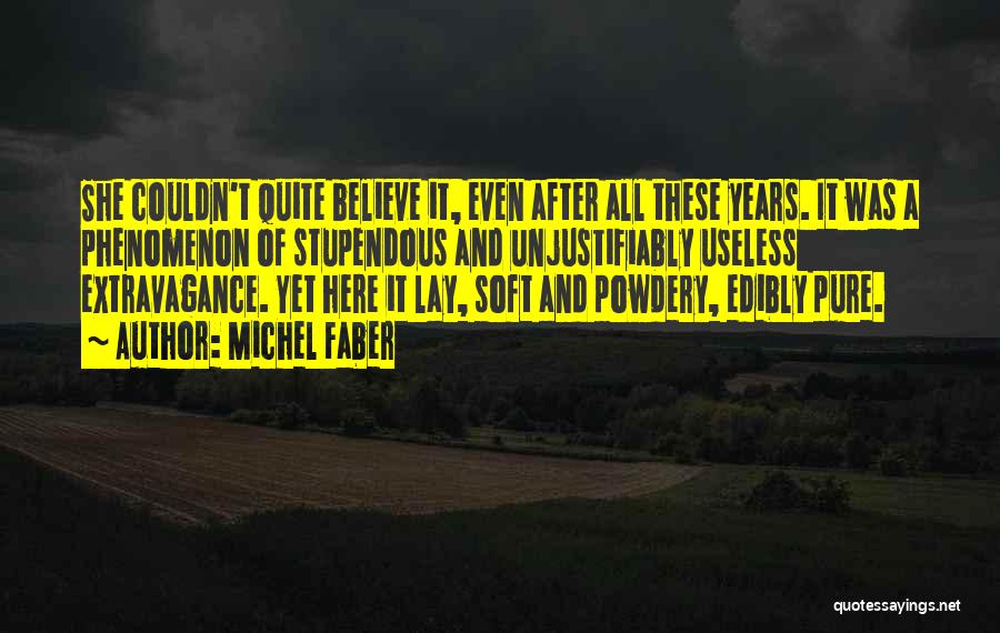 Michel Faber Quotes: She Couldn't Quite Believe It, Even After All These Years. It Was A Phenomenon Of Stupendous And Unjustifiably Useless Extravagance.