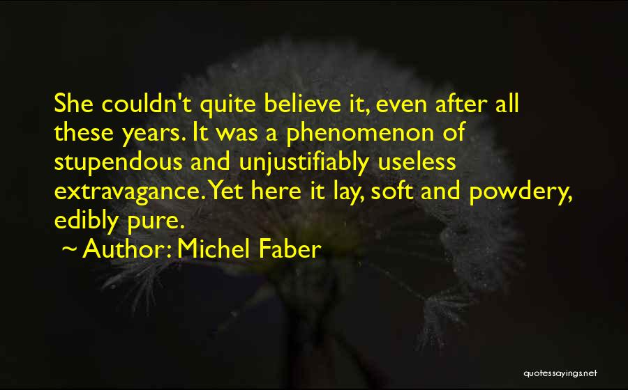 Michel Faber Quotes: She Couldn't Quite Believe It, Even After All These Years. It Was A Phenomenon Of Stupendous And Unjustifiably Useless Extravagance.