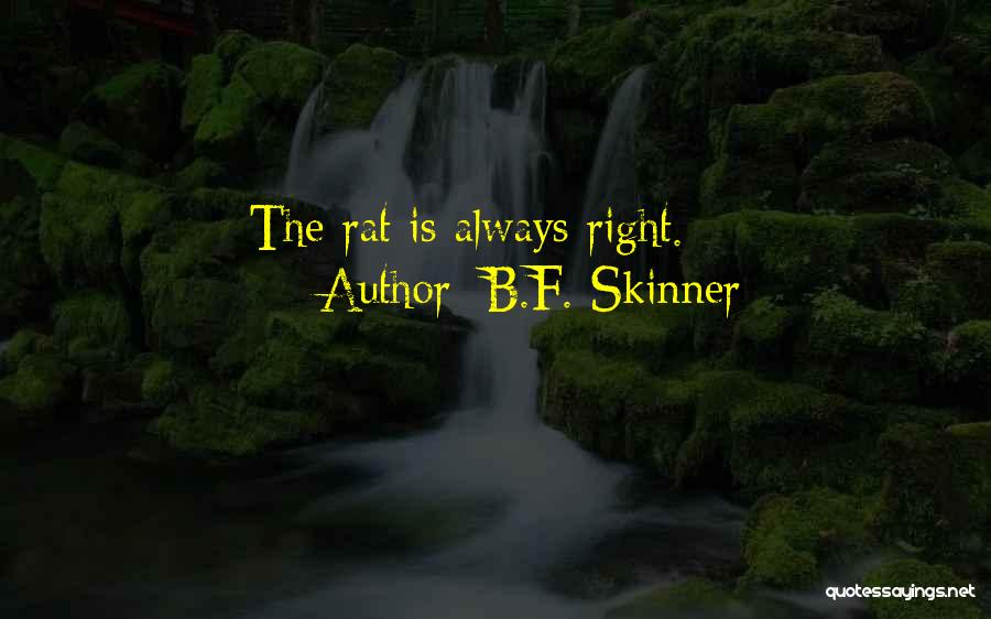 B.F. Skinner Quotes: The Rat Is Always Right.
