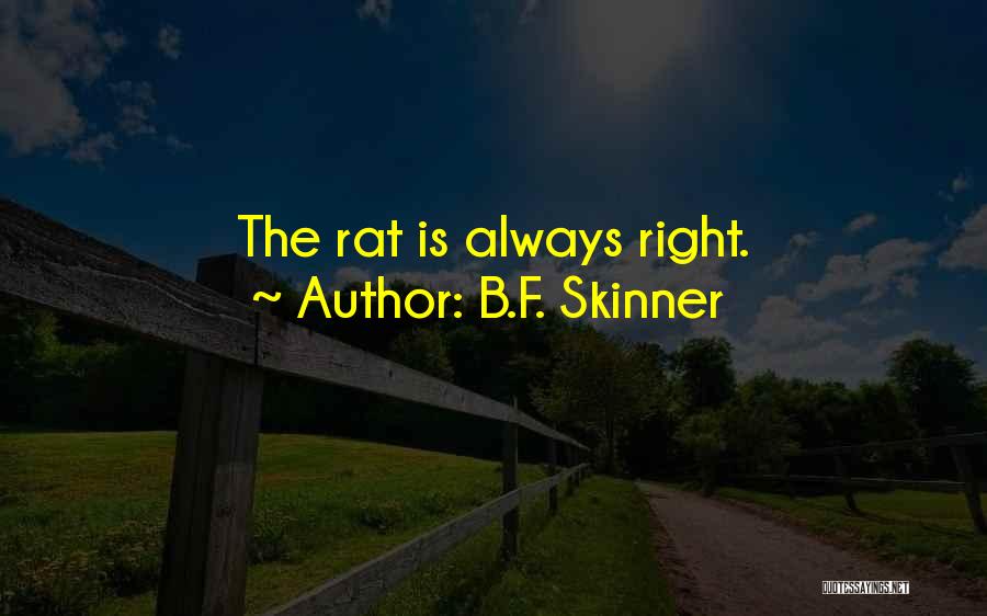 B.F. Skinner Quotes: The Rat Is Always Right.