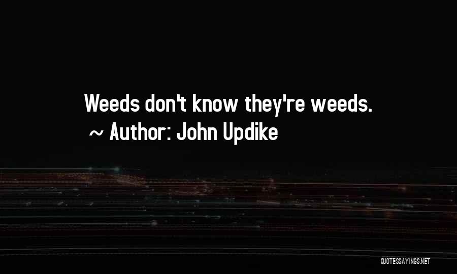 John Updike Quotes: Weeds Don't Know They're Weeds.
