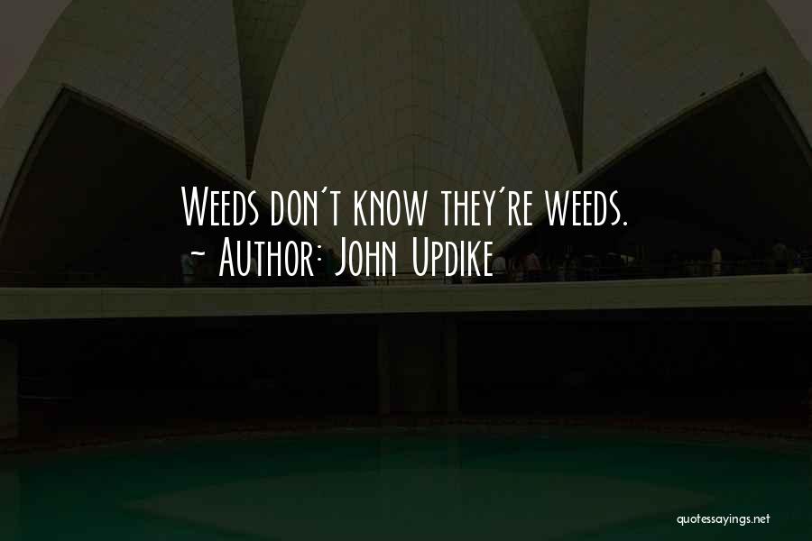 John Updike Quotes: Weeds Don't Know They're Weeds.