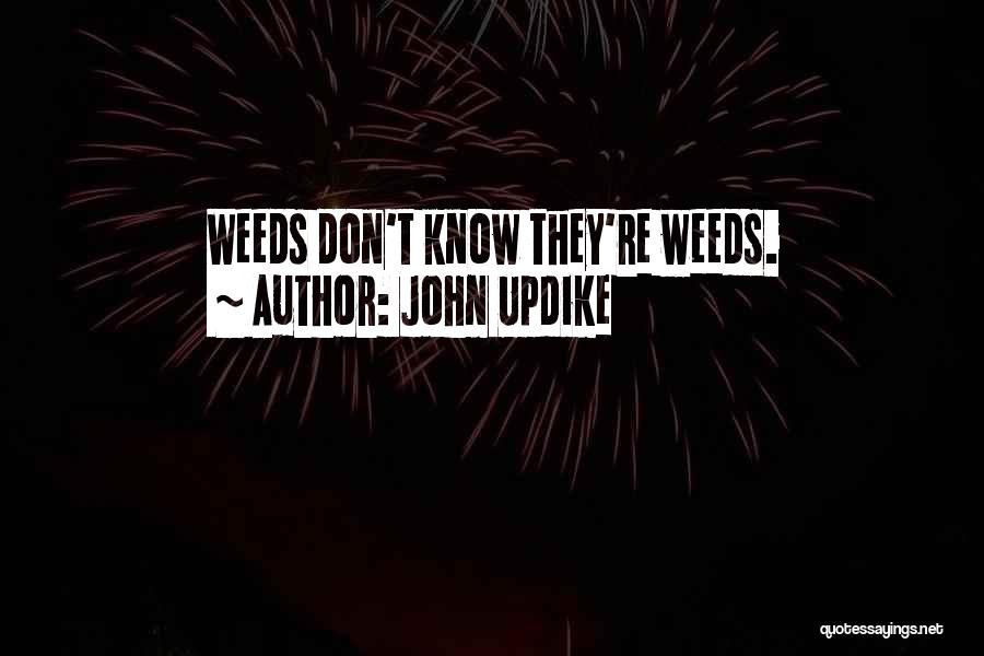 John Updike Quotes: Weeds Don't Know They're Weeds.