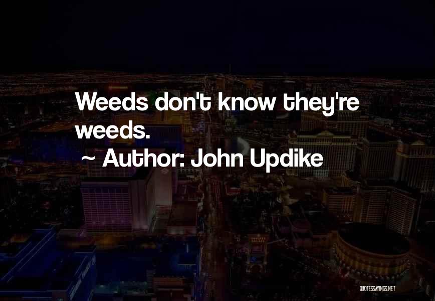 John Updike Quotes: Weeds Don't Know They're Weeds.