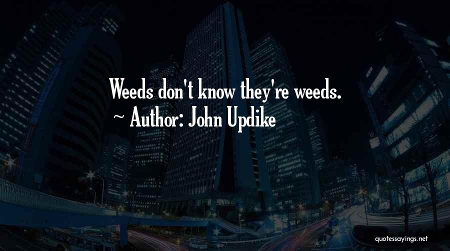 John Updike Quotes: Weeds Don't Know They're Weeds.