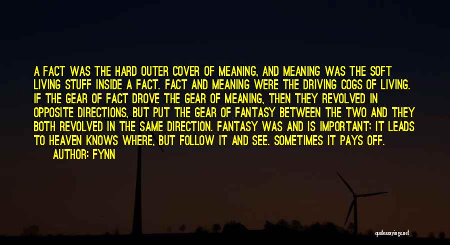 Fynn Quotes: A Fact Was The Hard Outer Cover Of Meaning, And Meaning Was The Soft Living Stuff Inside A Fact. Fact