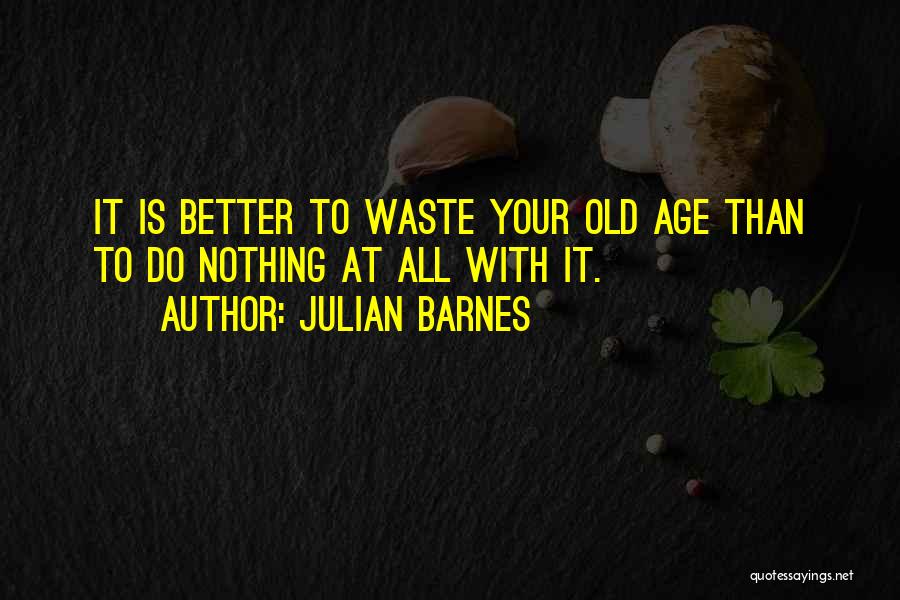 Julian Barnes Quotes: It Is Better To Waste Your Old Age Than To Do Nothing At All With It.