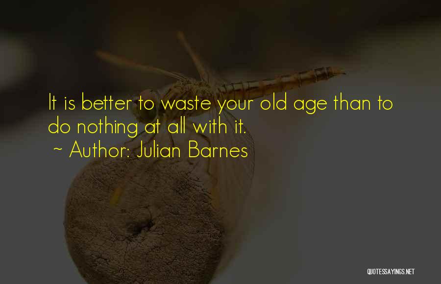 Julian Barnes Quotes: It Is Better To Waste Your Old Age Than To Do Nothing At All With It.