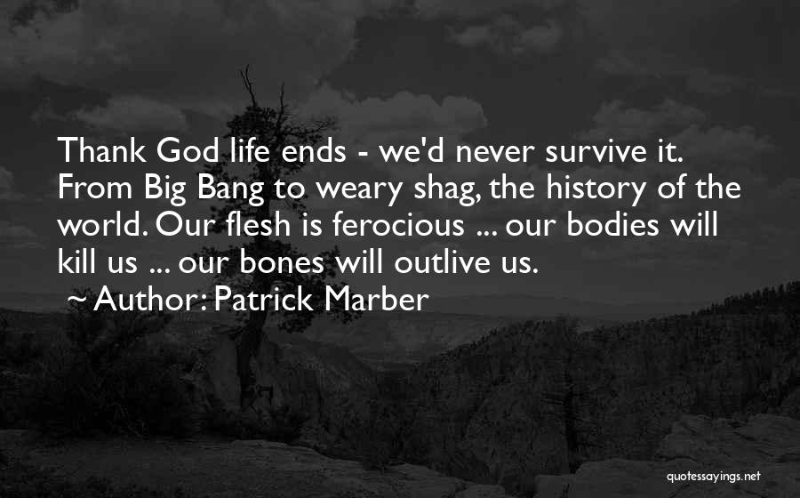 Patrick Marber Quotes: Thank God Life Ends - We'd Never Survive It. From Big Bang To Weary Shag, The History Of The World.