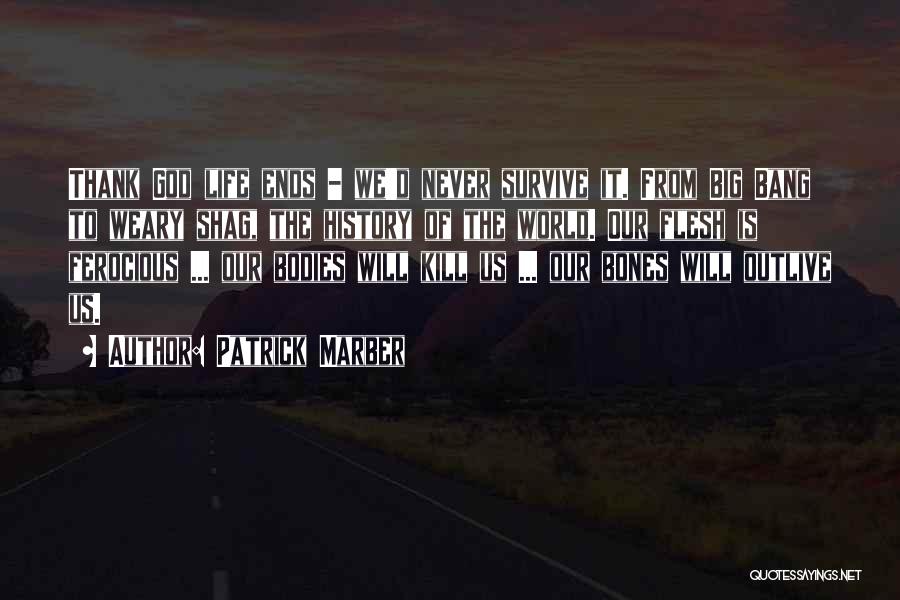 Patrick Marber Quotes: Thank God Life Ends - We'd Never Survive It. From Big Bang To Weary Shag, The History Of The World.