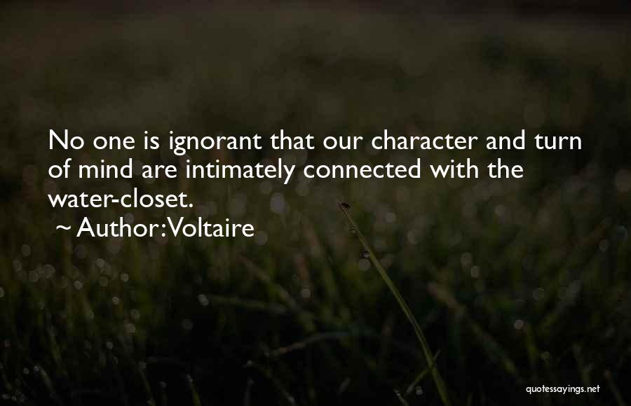 Voltaire Quotes: No One Is Ignorant That Our Character And Turn Of Mind Are Intimately Connected With The Water-closet.