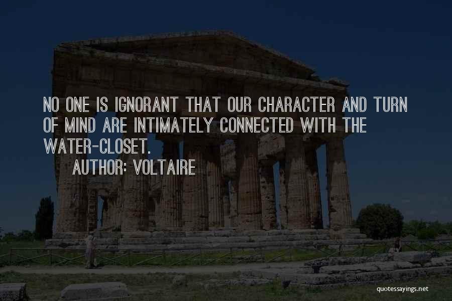 Voltaire Quotes: No One Is Ignorant That Our Character And Turn Of Mind Are Intimately Connected With The Water-closet.