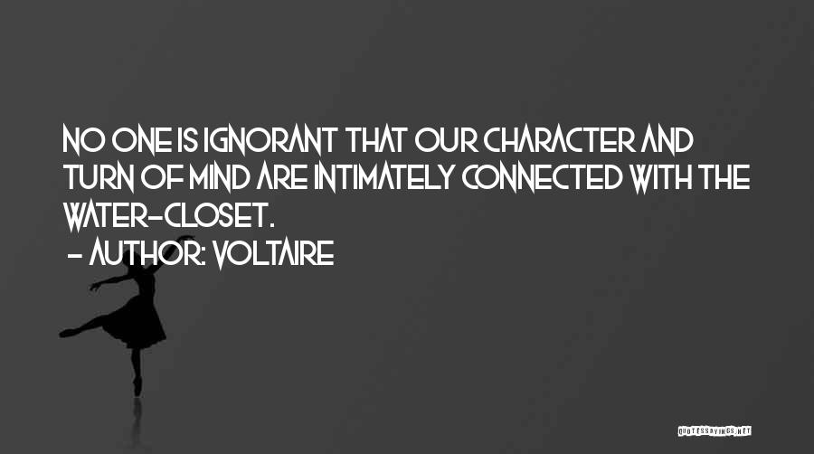 Voltaire Quotes: No One Is Ignorant That Our Character And Turn Of Mind Are Intimately Connected With The Water-closet.