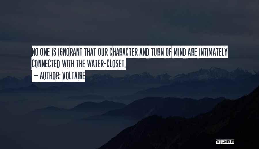 Voltaire Quotes: No One Is Ignorant That Our Character And Turn Of Mind Are Intimately Connected With The Water-closet.