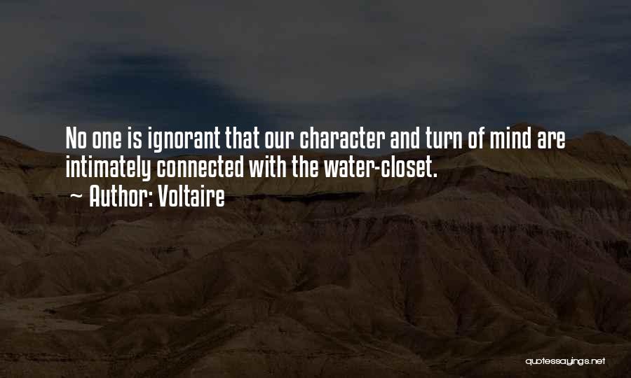 Voltaire Quotes: No One Is Ignorant That Our Character And Turn Of Mind Are Intimately Connected With The Water-closet.