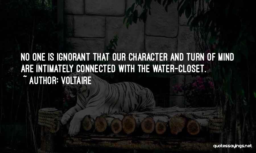 Voltaire Quotes: No One Is Ignorant That Our Character And Turn Of Mind Are Intimately Connected With The Water-closet.