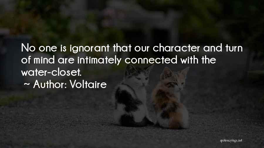 Voltaire Quotes: No One Is Ignorant That Our Character And Turn Of Mind Are Intimately Connected With The Water-closet.