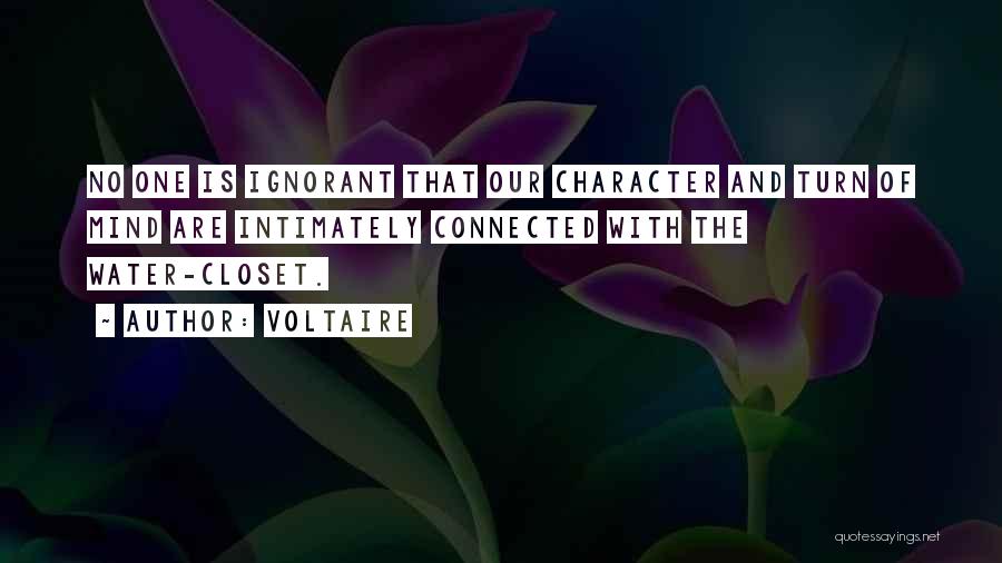 Voltaire Quotes: No One Is Ignorant That Our Character And Turn Of Mind Are Intimately Connected With The Water-closet.