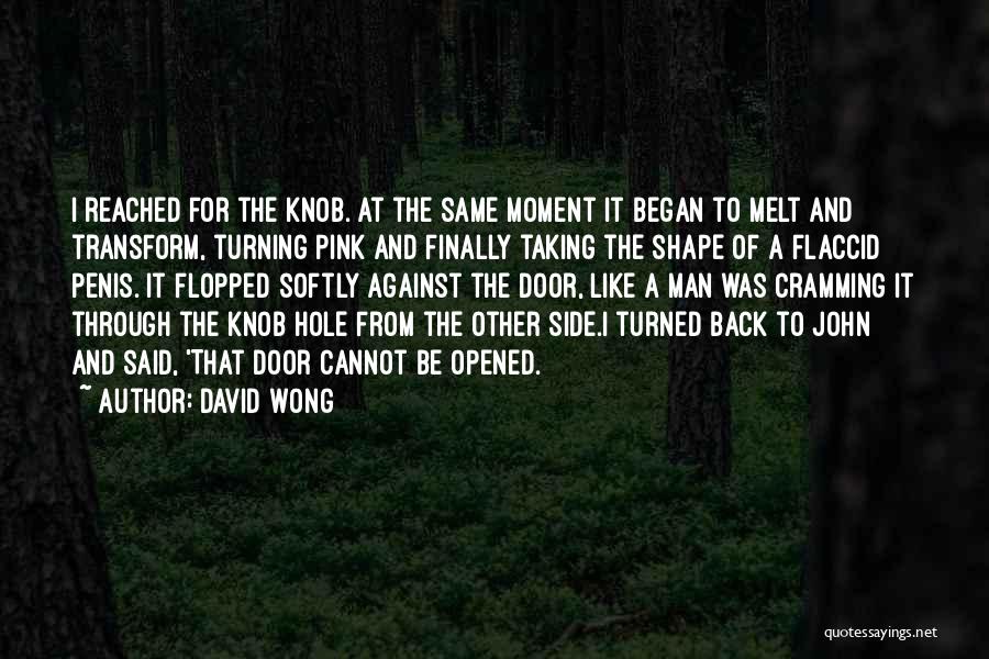 David Wong Quotes: I Reached For The Knob. At The Same Moment It Began To Melt And Transform, Turning Pink And Finally Taking