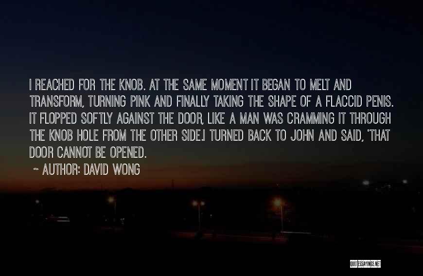 David Wong Quotes: I Reached For The Knob. At The Same Moment It Began To Melt And Transform, Turning Pink And Finally Taking