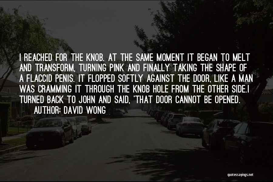 David Wong Quotes: I Reached For The Knob. At The Same Moment It Began To Melt And Transform, Turning Pink And Finally Taking
