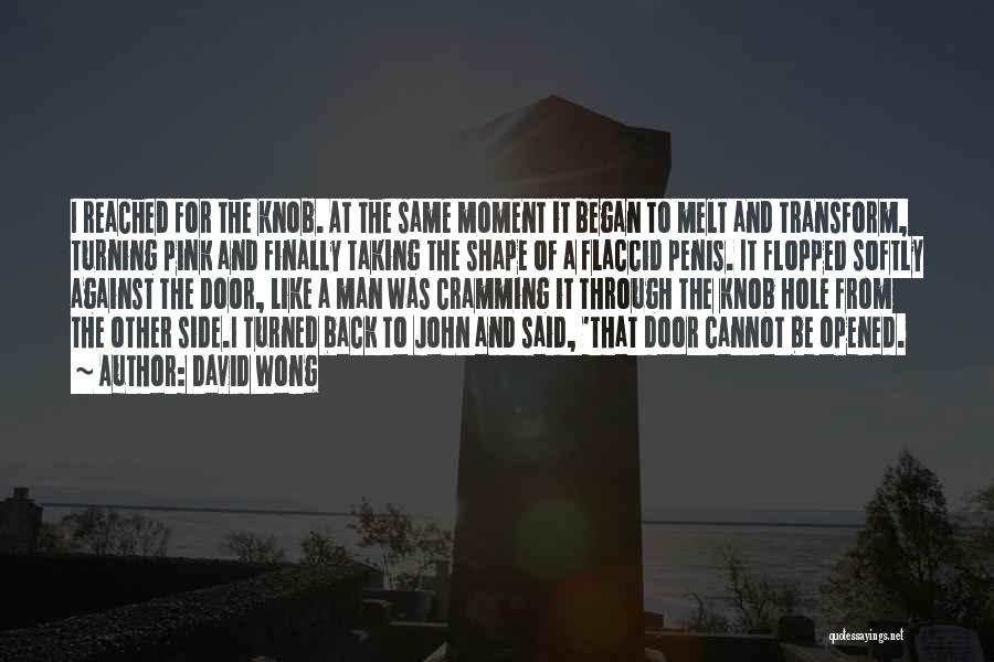 David Wong Quotes: I Reached For The Knob. At The Same Moment It Began To Melt And Transform, Turning Pink And Finally Taking