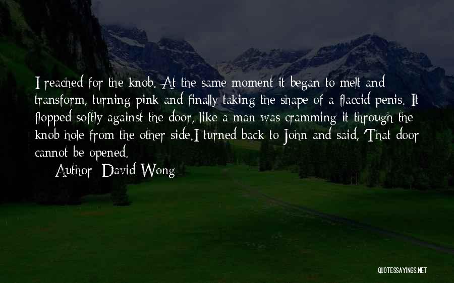David Wong Quotes: I Reached For The Knob. At The Same Moment It Began To Melt And Transform, Turning Pink And Finally Taking