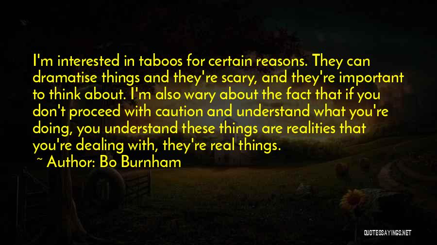 Bo Burnham Quotes: I'm Interested In Taboos For Certain Reasons. They Can Dramatise Things And They're Scary, And They're Important To Think About.