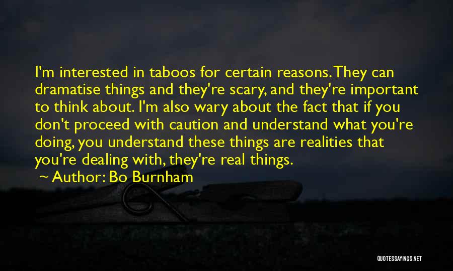 Bo Burnham Quotes: I'm Interested In Taboos For Certain Reasons. They Can Dramatise Things And They're Scary, And They're Important To Think About.