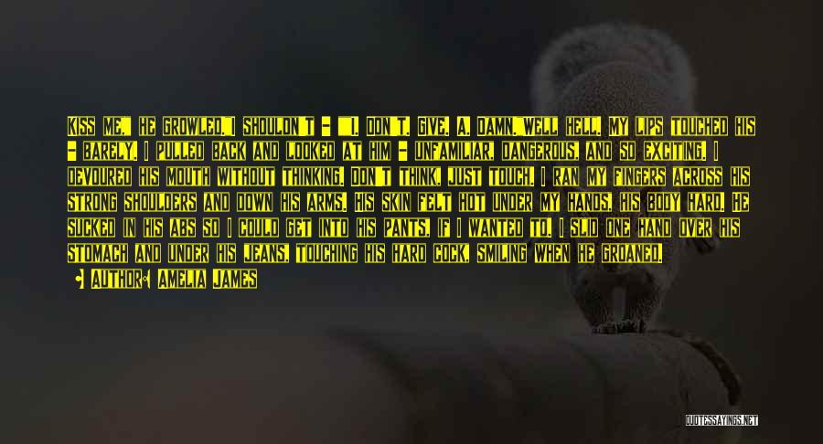 Amelia James Quotes: Kiss Me, He Growled.i Shouldn't - I. Don't. Give. A. Damn.well Hell. My Lips Touched His - Barely. I Pulled