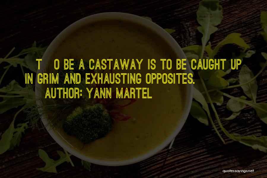 Yann Martel Quotes: [t]o Be A Castaway Is To Be Caught Up In Grim And Exhausting Opposites.