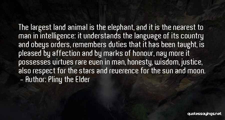 Pliny The Elder Quotes: The Largest Land Animal Is The Elephant, And It Is The Nearest To Man In Intelligence: It Understands The Language