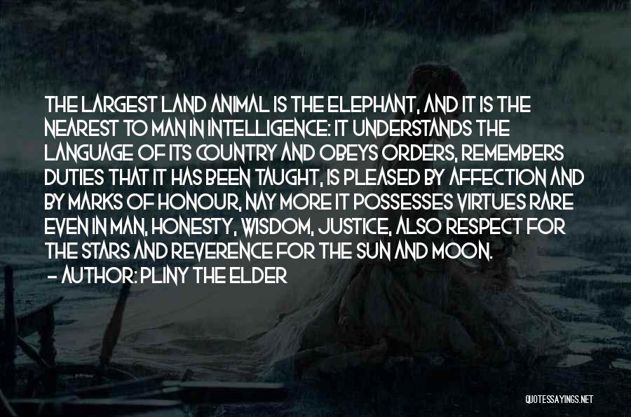 Pliny The Elder Quotes: The Largest Land Animal Is The Elephant, And It Is The Nearest To Man In Intelligence: It Understands The Language