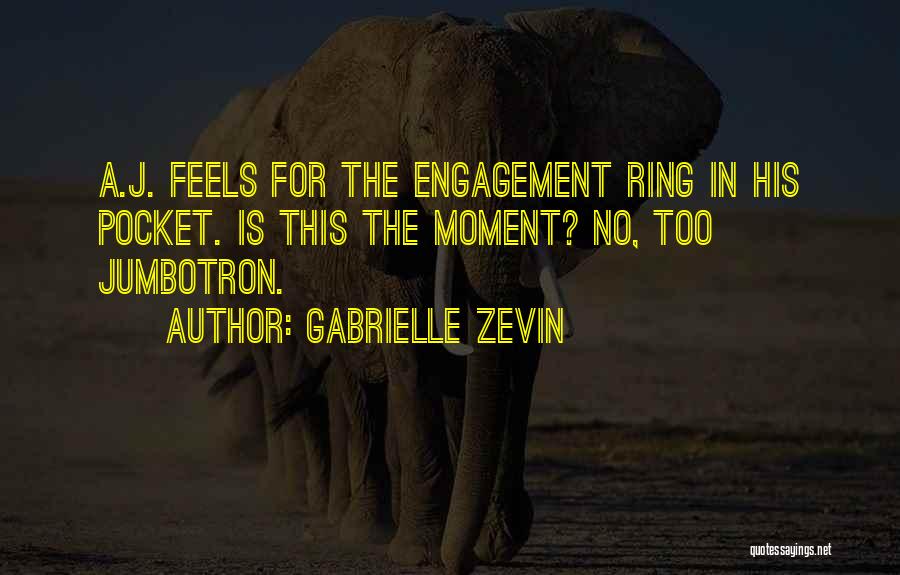 Gabrielle Zevin Quotes: A.j. Feels For The Engagement Ring In His Pocket. Is This The Moment? No, Too Jumbotron.