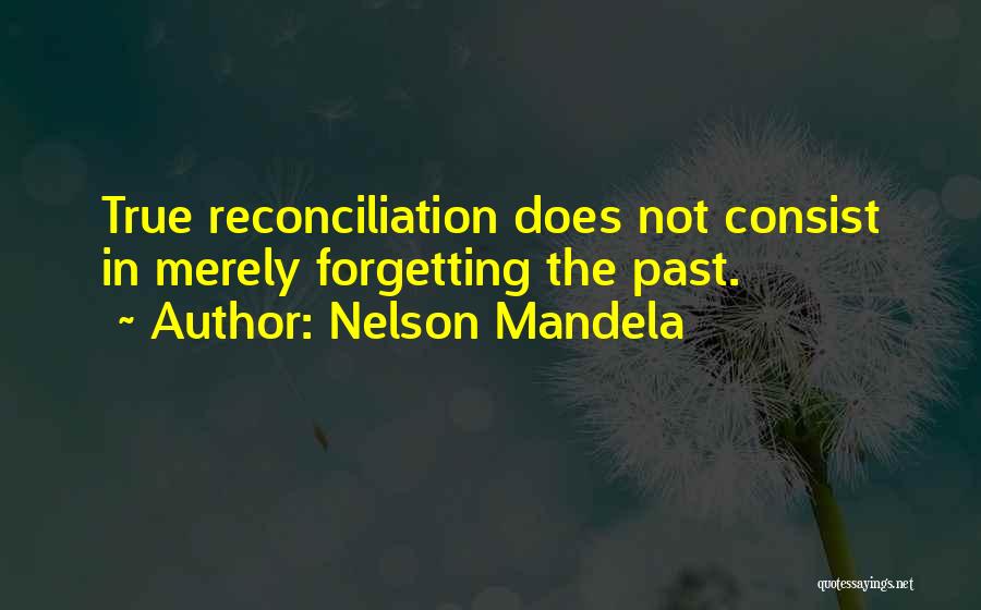 Nelson Mandela Quotes: True Reconciliation Does Not Consist In Merely Forgetting The Past.