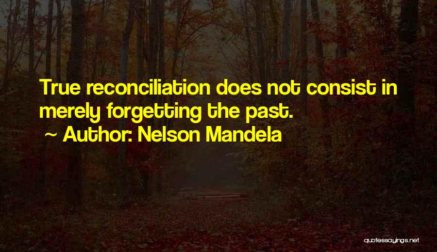 Nelson Mandela Quotes: True Reconciliation Does Not Consist In Merely Forgetting The Past.