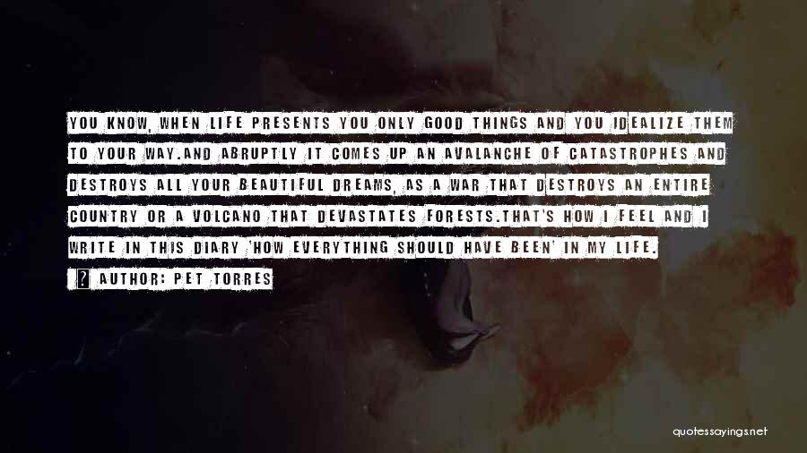 Pet Torres Quotes: You Know, When Life Presents You Only Good Things And You Idealize Them To Your Way.and Abruptly It Comes Up