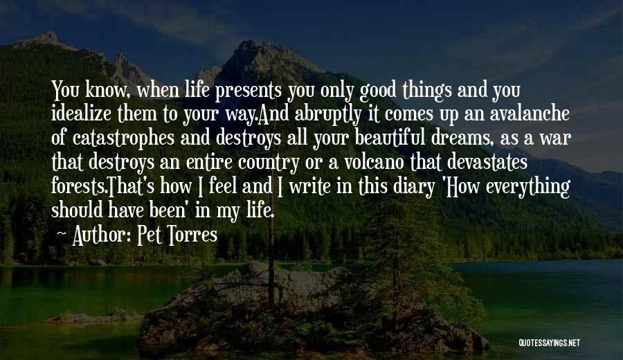 Pet Torres Quotes: You Know, When Life Presents You Only Good Things And You Idealize Them To Your Way.and Abruptly It Comes Up
