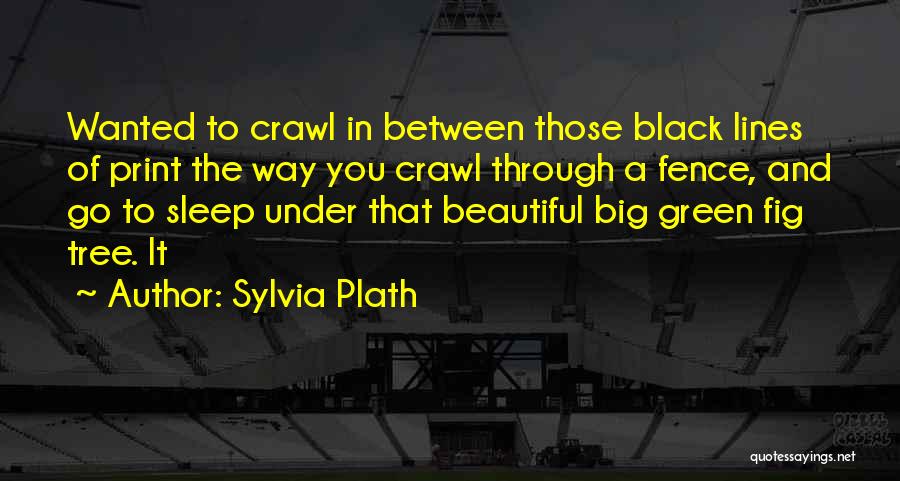 Sylvia Plath Quotes: Wanted To Crawl In Between Those Black Lines Of Print The Way You Crawl Through A Fence, And Go To