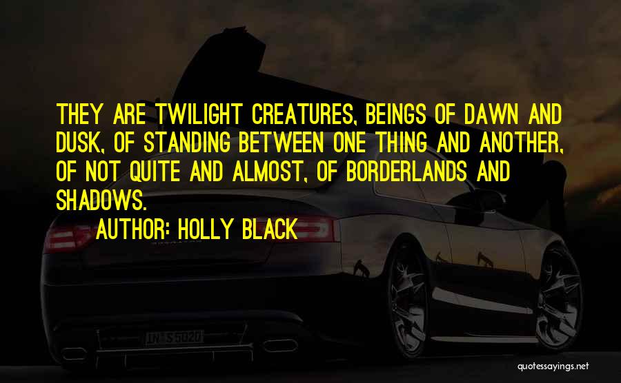 Holly Black Quotes: They Are Twilight Creatures, Beings Of Dawn And Dusk, Of Standing Between One Thing And Another, Of Not Quite And