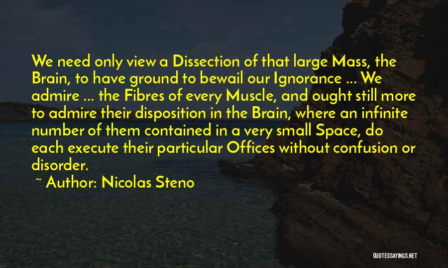 Nicolas Steno Quotes: We Need Only View A Dissection Of That Large Mass, The Brain, To Have Ground To Bewail Our Ignorance ...